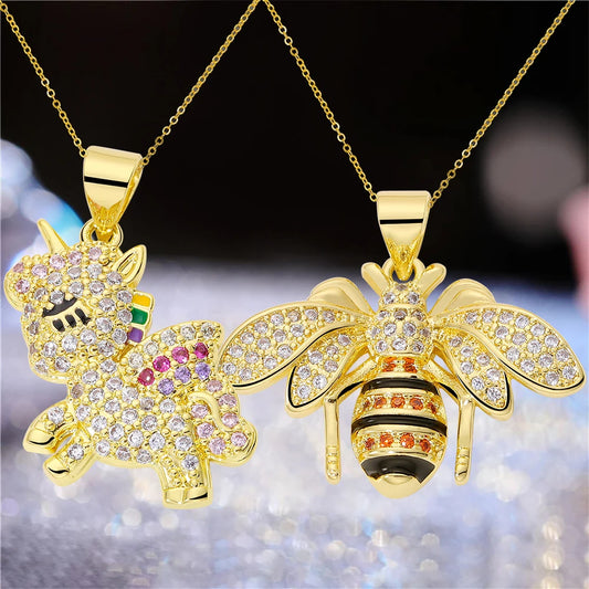 18K Gold Plated Animal Pendant Necklace